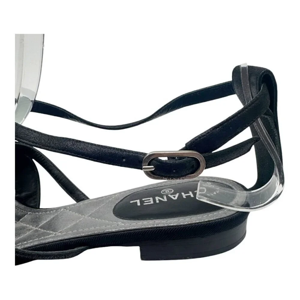 Chanel SS2006 Karl Lagerfeld Sandals T-Strap Byzantine Cross EU 37.5